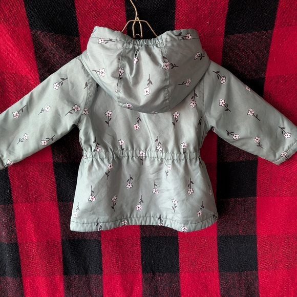 🖤 OshKosh B'gosh Green Floral Puffer Jacket - Picture 3 of 4